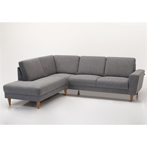 Stamford 2600 sofa med open end - 252 x 210 cm. -  Stof Dessin Montana Grey - Venstre - Set forfra